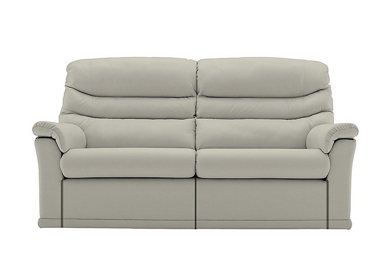 G Plan - Malvern 2 Cushion 3 Seater Leather Sofa with Manual Recliner - Capri Mist