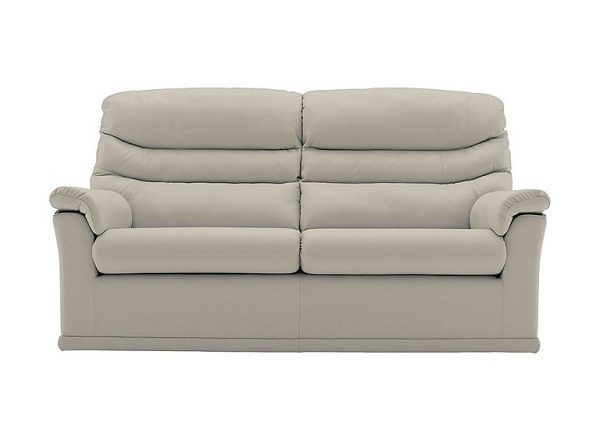 G Plan  Malvern 2 Cushion 3 Seater Leather Sofa  No Recliner  Capri Mist | Bed Sava