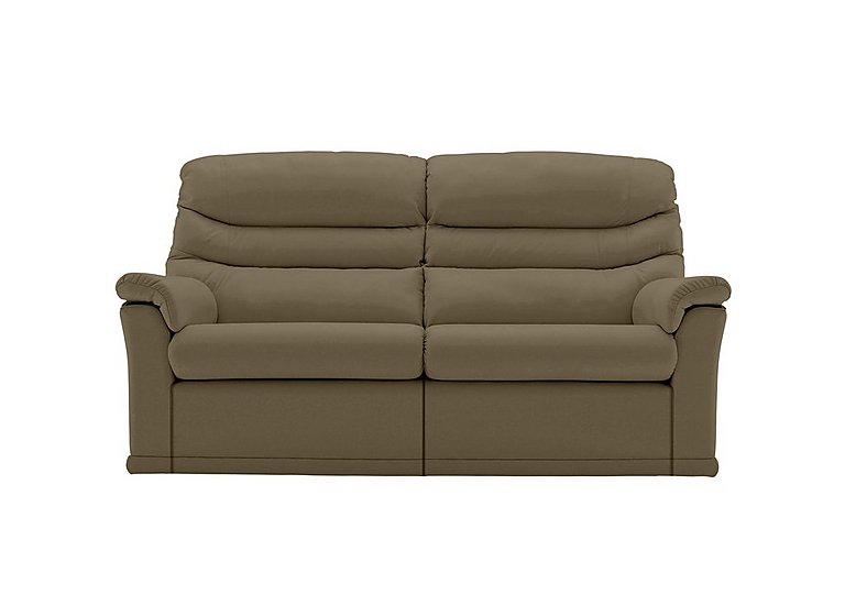 G Plan - Malvern 2 Cushion 3 Seater Leather Sofa with Manual Recliner - Capri Mushroom