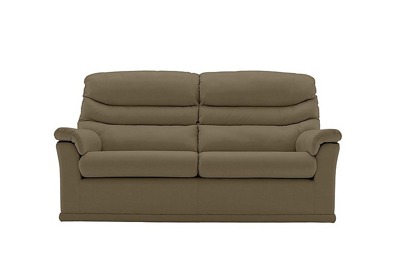 G Plan - Malvern 2 Cushion 3 Seater Leather Sofa - No Recliner - Capri Mushroom