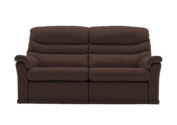 G Plan  Malvern 2 Cushion 3 Seater Leather Sofa with Manual Recliner  Capri Oak | Bed Sava