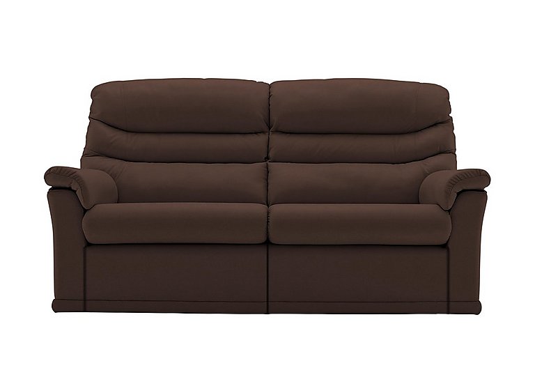 G Plan - Malvern 2 Cushion 3 Seater Leather Sofa with Manual Recliner - Capri Oak