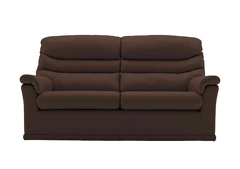 G Plan - Malvern 2 Cushion 3 Seater Leather Sofa - No Recliner - Capri Oak