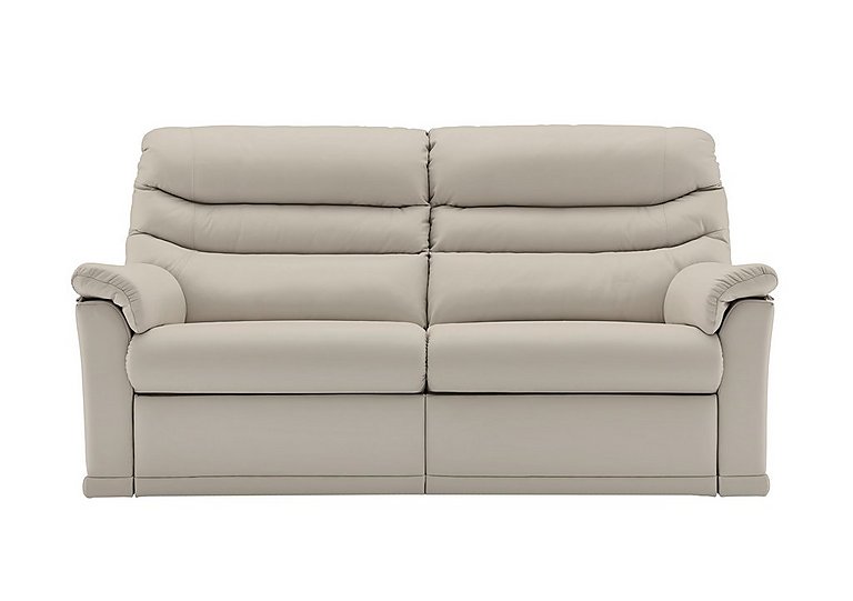 G Plan - Malvern 2 Cushion 3 Seater Leather Sofa - No Recliner - Capri Putty