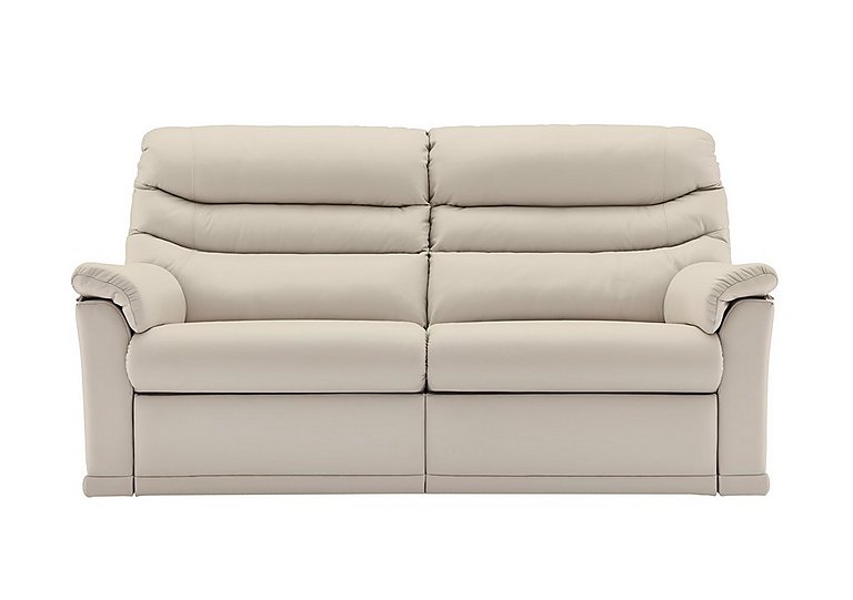 G Plan - Malvern 2 Cushion 3 Seater Leather Sofa - No Recliner - Capri Stone
