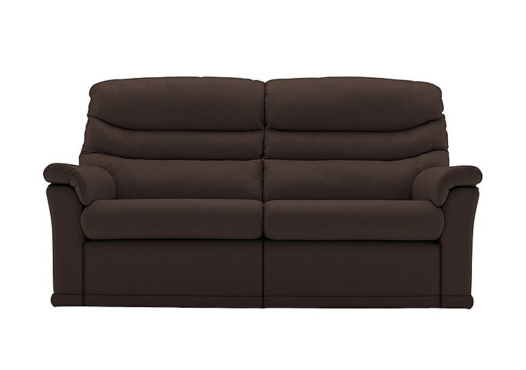 G Plan - Malvern 2 Cushion 3 Seater Leather Sofa with Manual Recliner - Capri Chocolate