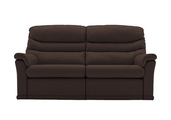 G Plan  Malvern 2 Cushion 3 Seater Leather Sofa with Power Recliner  Capri Chocolate | Bed Sava