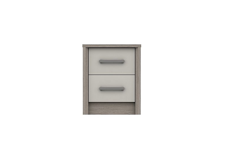 London Bedrooms - Euston 2 Drawer Bedside Chest - Grey Oak/White Grey Gloss