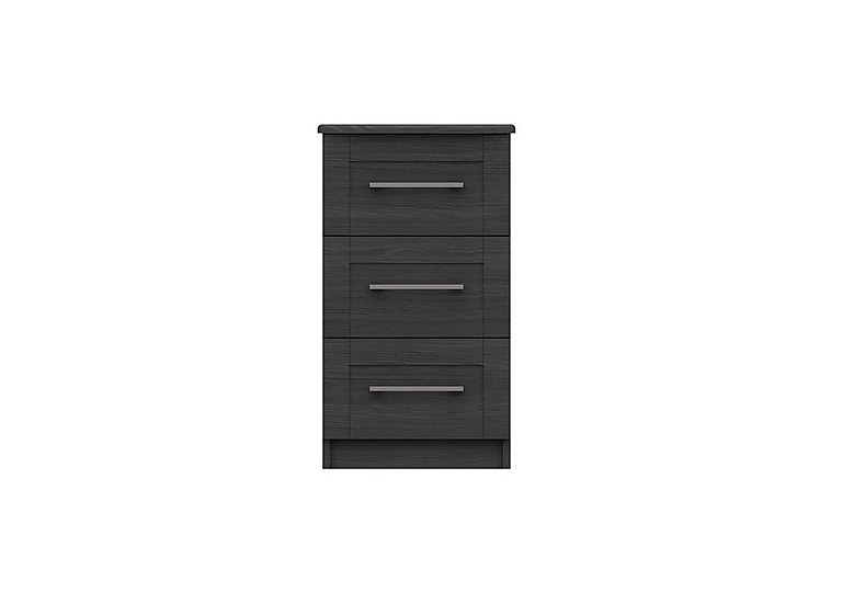 London Bedrooms - Fenchurch 3 Drawer Bedside Chest - Graphite