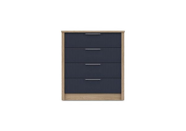 London Bedrooms  Chelsea 4 Drawer Chest with Silver Handles  Royal Blue | Bed Sava