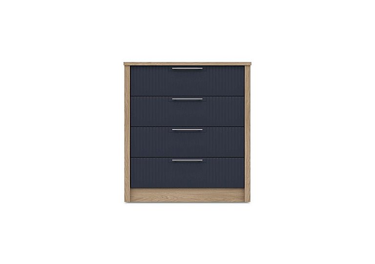 London Bedrooms - Chelsea 4 Drawer Chest with Silver Handles - Royal Blue