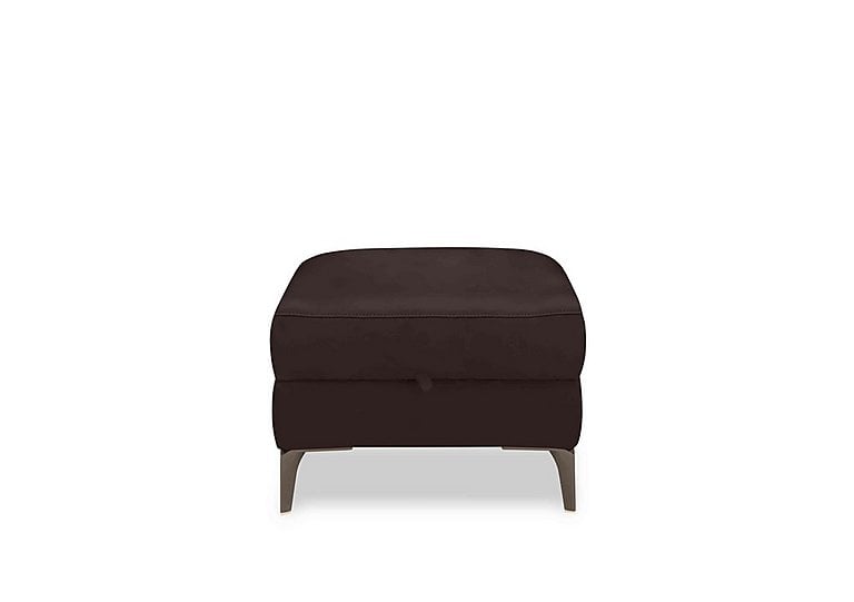 New York HW Leather Storage Footstool