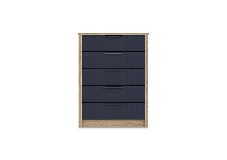 London Bedrooms - Chelsea 5 Drawer Chest with Silver Handles - Royal Blue