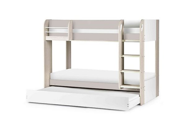 Anna Bunk Bed with Trundle  Taupe | Bed Sava