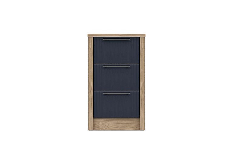 London Bedrooms - Chelsea 3 Drawer Bedside Cabinet with Silver Handles - Royal Blue