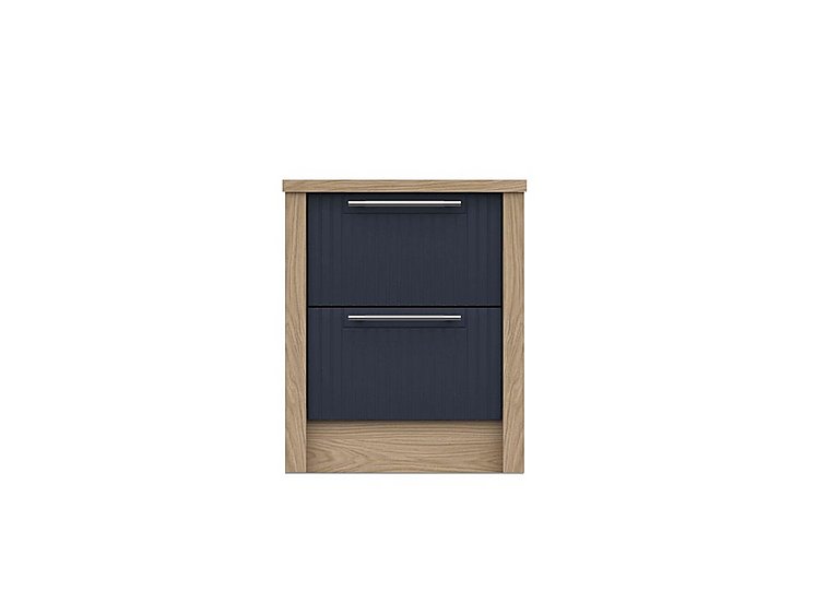 London Bedrooms - Chelsea 2 Drawer Bedside Cabinet with Silver Handles - Royal Blue