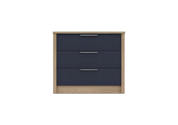 London Bedrooms  Chelsea 3 Drawer Chest with Silver Handles  Royal Blue | Bed Sava