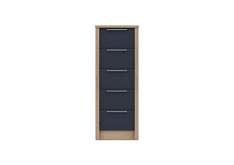London Bedrooms - Chelsea 5 Drawer Tall Boy with Silver Handles - Royal Blue