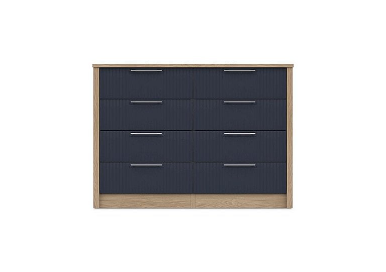 London Bedrooms - Chelsea 8 Drawer Wide Chest with Silver Handles - Royal Blue