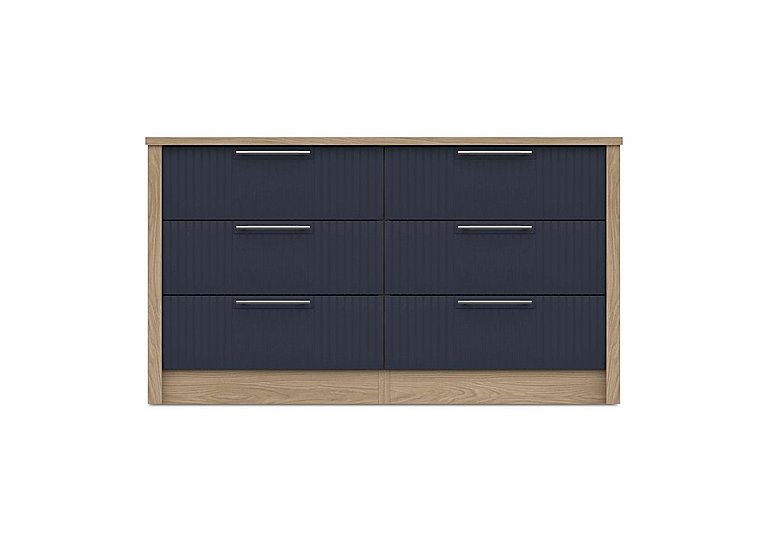London Bedrooms - Chelsea 6 Drawer Wide Chest with Silver Handles - Royal Blue