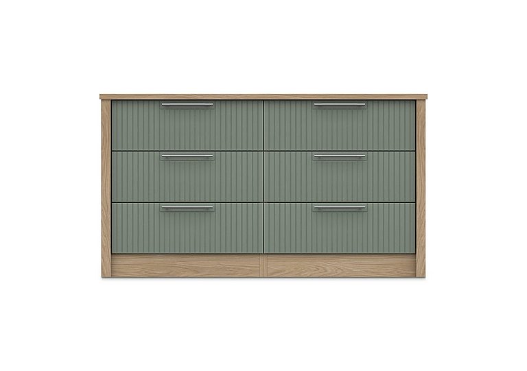 London Bedrooms - Chelsea 6 Drawer Wide Chest with Silver Handles