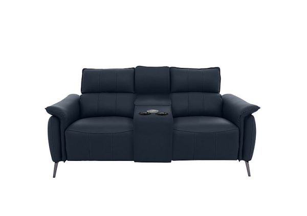 Jude 2 Seater Leather Power Recliner Sofa with Smart Console Unit and Power Telescopic Headrests | Bed Sava