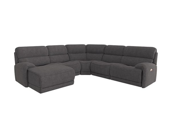 Link Fabric Left Hand Facing Corner Chaise Power Sofa | Bed Sava