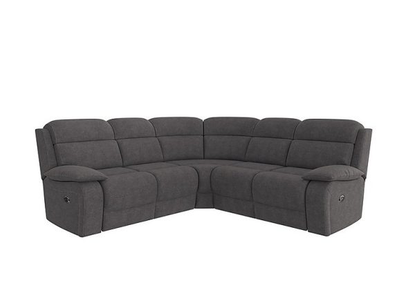 Moreno Fabric Corner Sofa with Manual Recliner | Bed Sava
