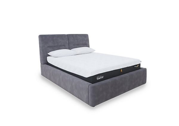 Stark Fabric Manual Ottoman Bed Frame  Super King  Elephant | Bed Sava