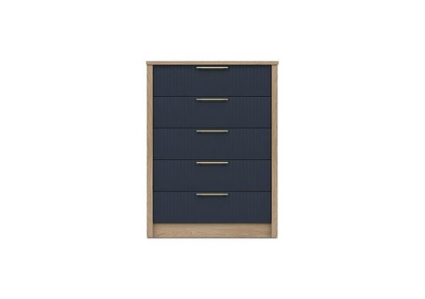 London Bedrooms  Chelsea 5 Drawer Chest with Gold Handles  Royal Blue | Bed Sava