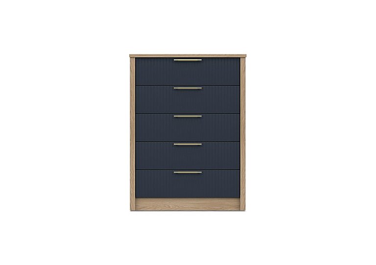 London Bedrooms - Chelsea 5 Drawer Chest with Gold Handles - Royal Blue