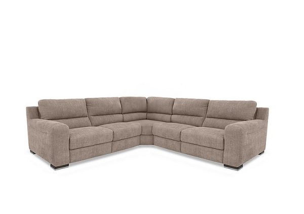 Viali Fabric Large Corner Sofa with Power Recliner | Bed Sava