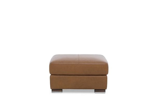 Viali Leather Footstool | Bed Sava