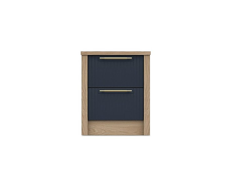 London Bedrooms - Chelsea 2 Drawer Bedside Cabinet with Gold Handles - Royal Blue