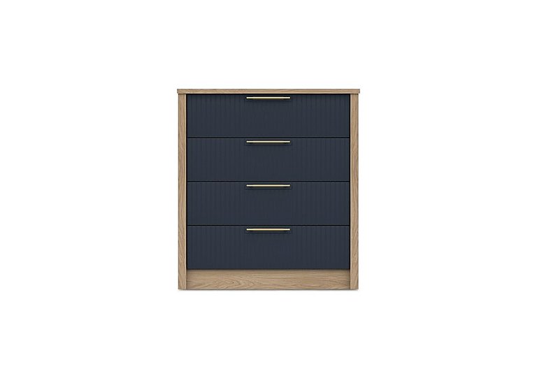 London Bedrooms - Chelsea 4 Drawer Chest with Gold Handles - Royal Blue