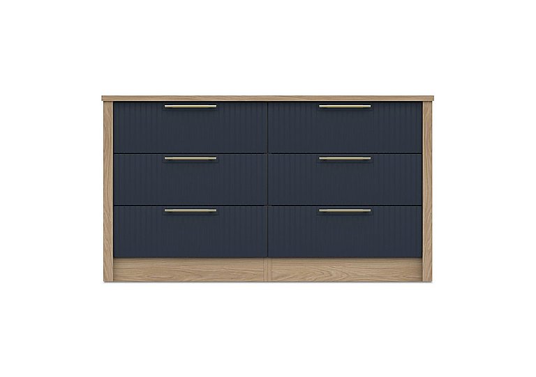 London Bedrooms - Chelsea 6 Drawer Wide Chest with Gold Handles - Royal Blue