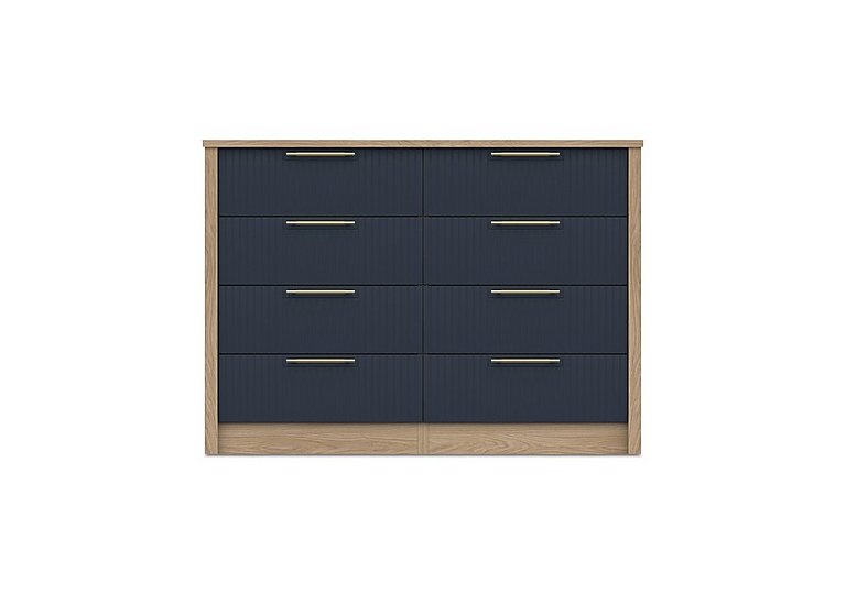 London Bedrooms - Chelsea 8 Drawer Wide Chest with Gold Handles - Royal Blue