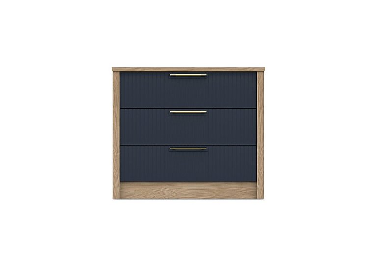 London Bedrooms - Chelsea 3 Drawer Chest with Gold Handles - Royal Blue
