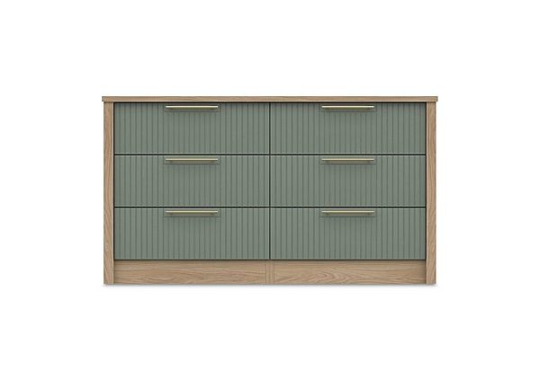 London Bedrooms  Chelsea 6 Drawer Wide Chest with Gold Handles | Bed Sava