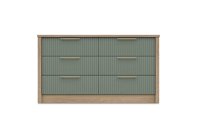 London Bedrooms - Chelsea 6 Drawer Wide Chest with Gold Handles