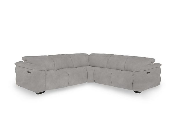Inca Fabric Large Power Recliner Corner Sofa with Power Headrests | Bed Sava
