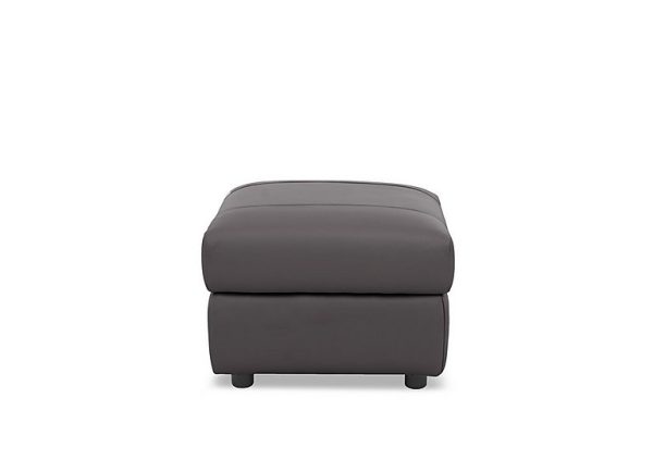 Raven Leather Footstool | Bed Sava