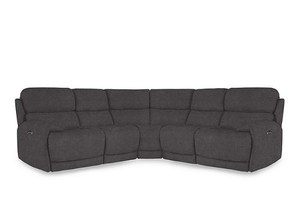 Link Fabric Large Power Recliner Corner Sofa with Power Headrests | Bed Sava