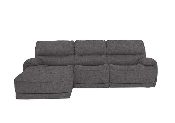 Link Fabric Power Recliner Left Hand Facing Corner Chaise Sofa with Power Headrests | Bed Sava