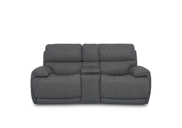 Link Fabric 2 Seater Power Recliner Sofa with Power Headrests and Cupholders | Bed Sava
