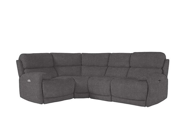 Link Fabric Power Recliner Left Hand Facing Corner Sofa with Power Headrests | Bed Sava