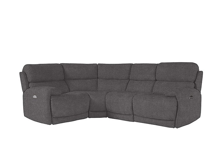Link Fabric Power Recliner Left Hand Facing Corner Sofa with Power Headrests