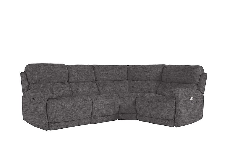Link Fabric Power Recliner Right Hand Facing Corner Sofa with Power Headrests