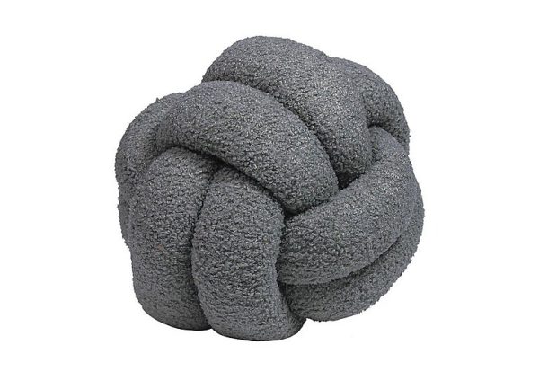 Boucle Knot Cushion  Charcoal | Bed Sava