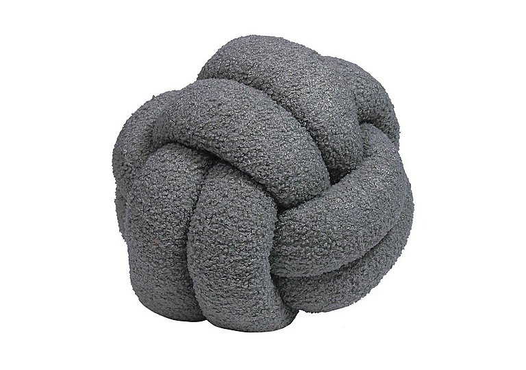 Boucle Knot Cushion - Charcoal